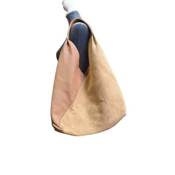 SHIRALEAH Arden Tote Tan Boho Vegan Suede Leather - READ - Picture 1 of 13